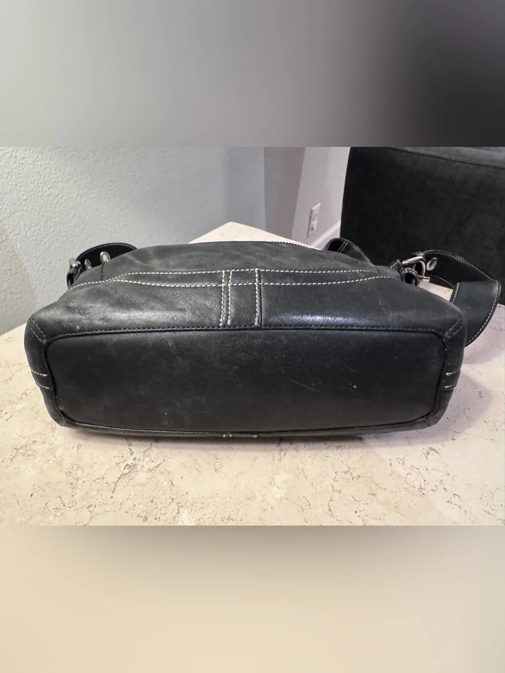 Vintage Coach Black Leather Shoulder Bag F10939 Y2K Soft Leather